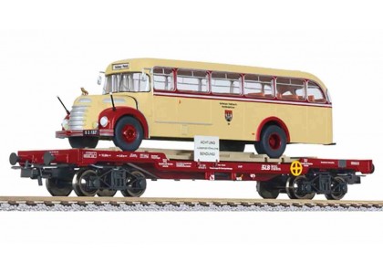 Vagon platforma incarcat cu autobus SLB - H0 Liliput L235785